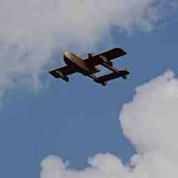 The Sea Duck in the air with a view of it's underside