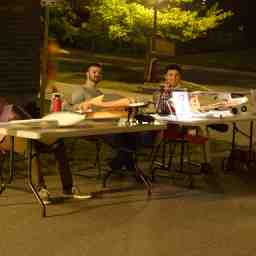 Having setup earlier that evening, it is almost night-time