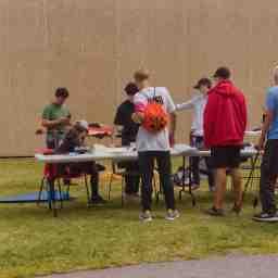 Some uOttawa students have a look at out table