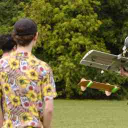 Getting a look at the plane before launch