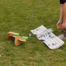 The damage to the plane after our second flight where the plane crashed