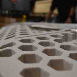 A close-up of the foam airframe