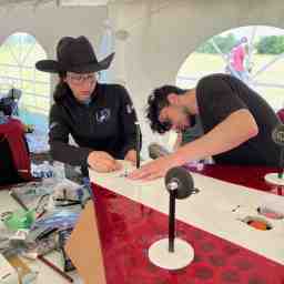 Repairing damage to the aircraft at the SAE Aero Competition event