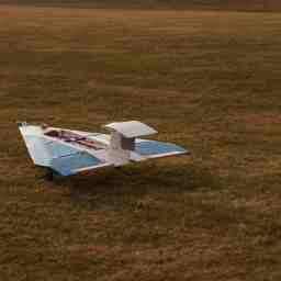 The plane resting in the grass at Stetson Flyers
